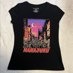 Wound Up Black Harajuku Graphic Tee Size XL